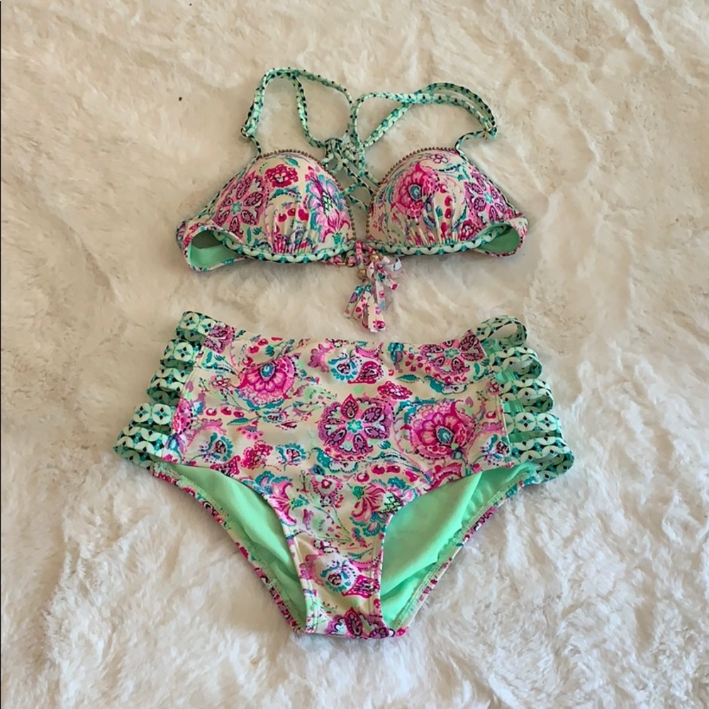 Paisley/Floral designed bikini.